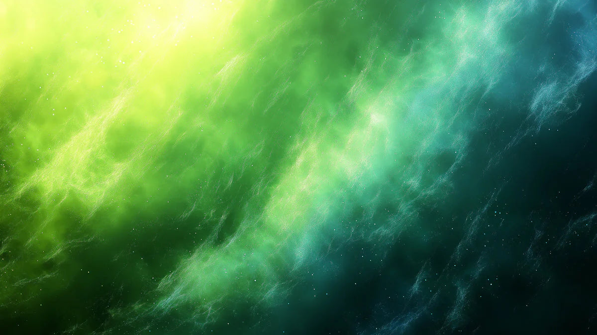 Aurora Borealis Mural Wallpaper — Ethereal Celestial Green Mural Wallpaper - room preview 02