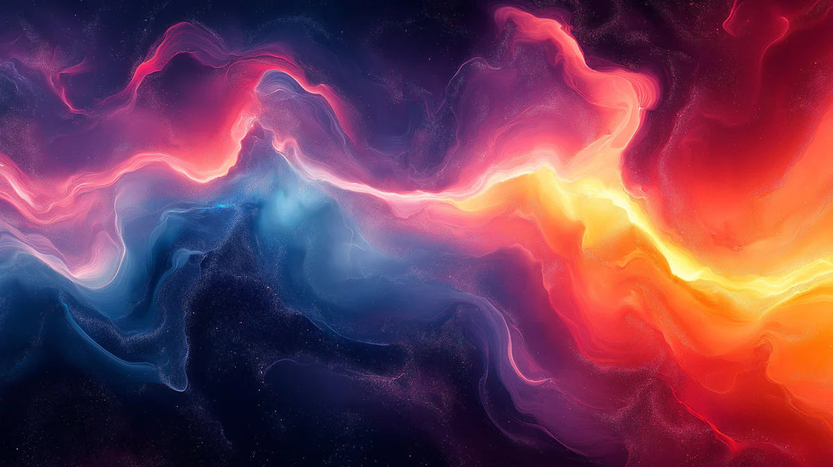 Nebula Flow Mural Wallpaper — Abstract Fluid Art Mural Wallpaper - room preview 02