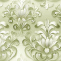 Soft Sage Damask Mural Wallpaper — Elegant Floral Motif Mural Wallpaper - room preview 02