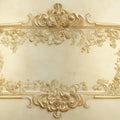 Ornate Baroque Damask Mural Wallpaper — Cream and Gold Relief Mural Wallpaper - room preview 02