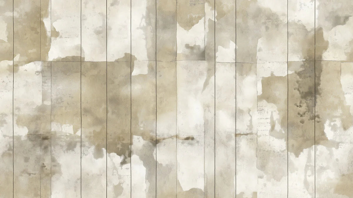 Weathered Plank Mural Wallpaper in Neutral Earth Tones Mural Wallpaper - room preview 02