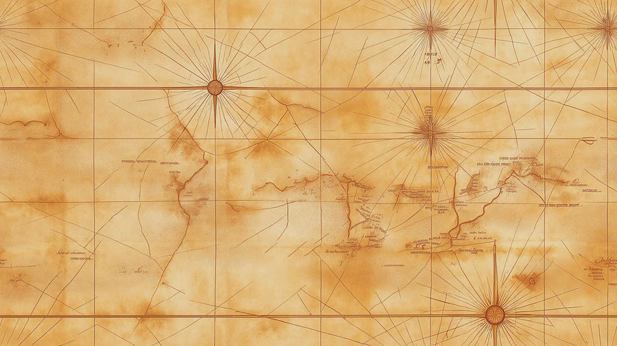 World Map Wallpaper Mural – Map Wall Mural – Vintage Nautical Map — Historical Exploration Style printable artwork