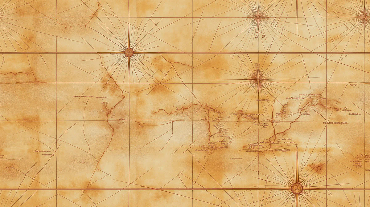 Vintage Nautical Map Mural Wallpaper — Historical Exploration Style Mural Wallpaper - room preview 02