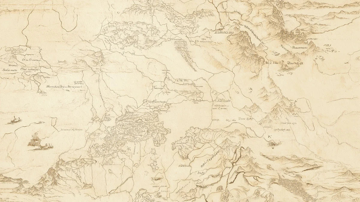 Antique World Map Mural Wallpaper — Historical Cartography Style Mural Wallpaper - room preview 02