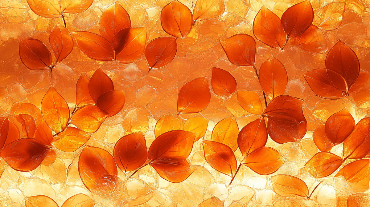Autumn Leaves Mural Wallpaper — Radiant Copper and Amber Tones Mural Wallpaper - room preview 02