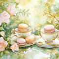 Macaron and Rose Garden Mural Wallpaper — Soft Floral Art Mural Wallpaper - room preview 02