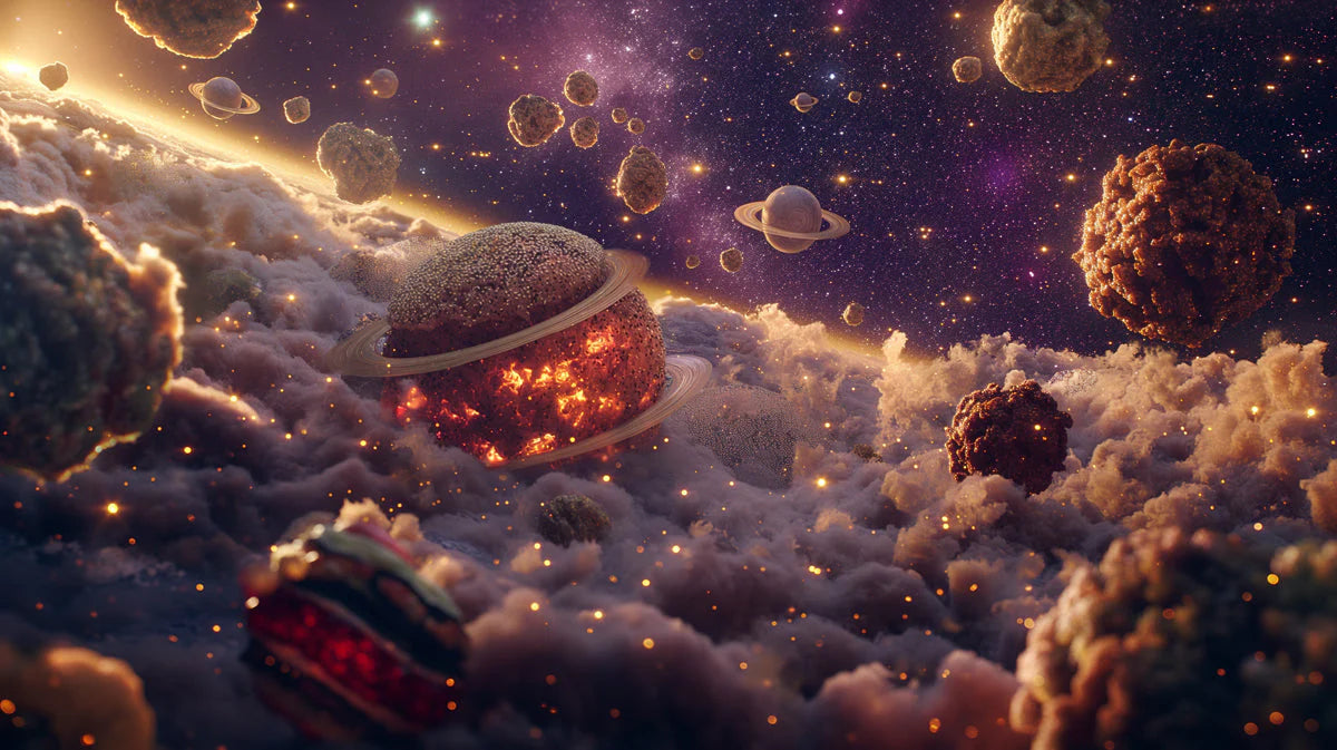 Cosmic Nebula Mural Wallpaper — Deep Space Planetary Scene Mural Wallpaper - room preview 02