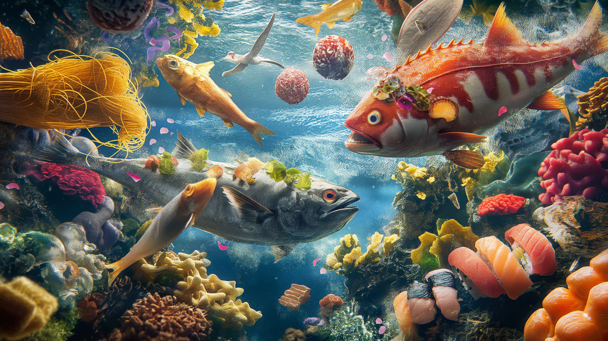 Vivid Coral Reef and Marine Life Mural Wallpaper — Aquatic Art Mural Wallpaper - room preview 02