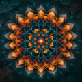 Radiant Mandala Floral Mural Wallpaper — Moody Bohemian Style Mural Wallpaper - room preview 02