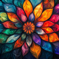 Radiant Mandala Bloom Mural Wallpaper — Artistic Bohemian Style Mural Wallpaper - room preview 02