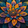 Cosmic Mandala Mural Wallpaper — Iridescent Floral Art Mural Wallpaper - room preview 02