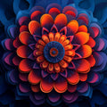 Radiant Mandala Bloom Mural Wallpaper — Modern Bohemian Art Mural Wallpaper - room preview 02