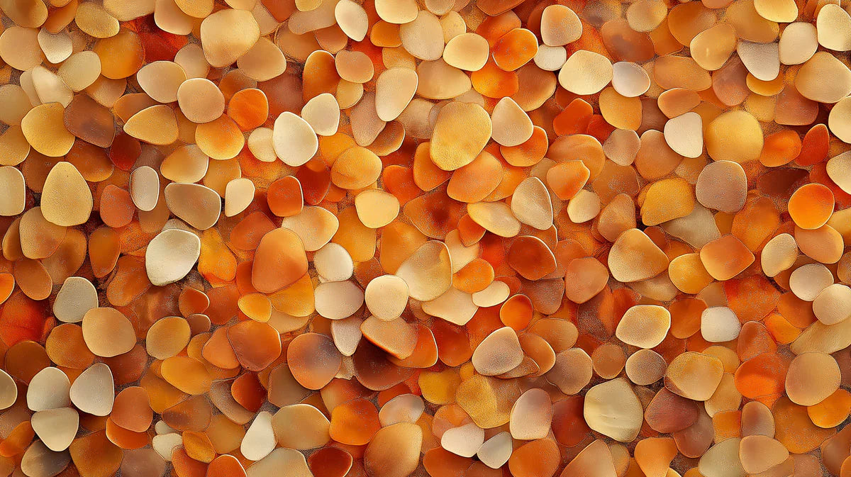 Sun-Drenched River Stone Mural Wallpaper —Warm Earthy Tones Mural Wallpaper - room preview 02