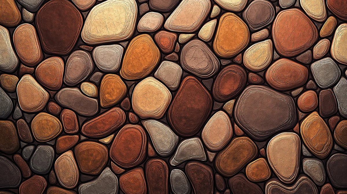 River Stone Mural Wallpaper —Earthy Warmth and Natural Texture Mural Wallpaper - room preview 02