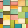 Modern Color Block Rectangles Mural Wallpaper —Multicolored Grid Mural Wallpaper - room preview 02