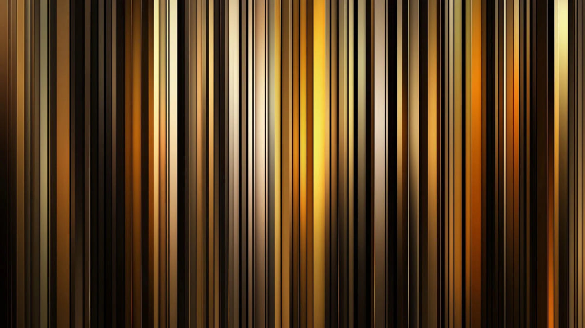Metallic Vertical Stripe Mural Wallpaper — Warm Golden Gradient Mural Wallpaper - room preview 02