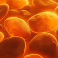 Glowing Amber Stones Mural Wallpaper — Warm Organic Abstract Mural Wallpaper - room preview 02