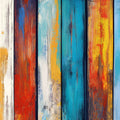 Rustic Painted Plank Mural Wallpaper — Colorful Distressed Wood Mural Wallpaper - room preview 02