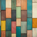 Modern Geometric Block Mural Wallpaper in Muted Multicolors Mural Wallpaper - room preview 02