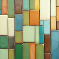 Mid-Century Mosaic Mural Wallpaper — Multi-Colored Rectangular Tiles Mural Wallpaper - room preview 02
