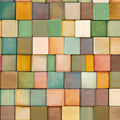Mosaic Block Mural Wallpaper — Multicolored Geometric Art Mural Wallpaper - room preview 02