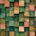 Industrial Geometric Cubes Mural Wallpaper — Aged Bronze Finish Mural Wallpaper - room preview 02