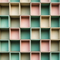 Geometric Cubes Mural Wallpaper — Pastel 3D Grid Pattern Mural Wallpaper - room preview 02