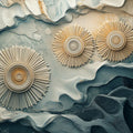 Abstract Sunburst Geometric Mural Wallpaper — Fluid Modern Art Mural Wallpaper - room preview 02