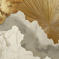 Sunburst Gold and Marble Mural Wallpaper — Modern Luxury Design Mural Wallpaper - room preview 02
