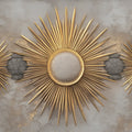 Golden Sunburst Medallion Mural Wallpaper — Art Deco Influence Mural Wallpaper - room preview 02