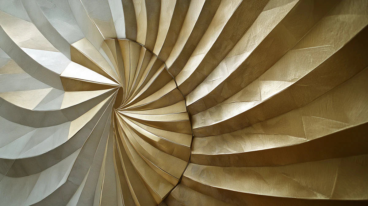 Golden Spiral Mural Wallpaper — Modern Architectural Design Mural Wallpaper - room preview 02