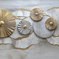 Sunburst Fan Geometric Mural Wallpaper — Modern Metallic Decor Mural Wallpaper - room preview 02