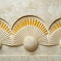 Gilded Fan Architectural Mural Wallpaper — Modern Minimalist Mural Wallpaper - room preview 02
