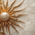 Gilded Sunburst Mural Wallpaper — Elegant Geometric Statement Mural Wallpaper - room preview 02