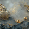 Abstract Gold Fan Mural Wallpaper — Modern Geometric Art Mural Wallpaper - room preview 02