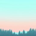 Minimalist Pine Forest Landscape Mural Wallpaper — Soft Morning Mural Wallpaper - room preview 02