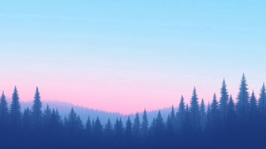Ombre Wallpaper Mural – Gradient Wall Mural – Mist Forest Horizon — Dreamy Pastel Gradient printable artwork