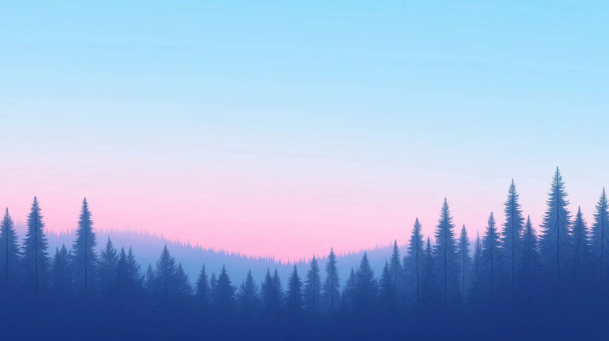 Mist Forest Horizon Mural Wallpaper — Dreamy Pastel Gradient Mural Wallpaper - room preview 02
