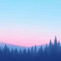 Mist Forest Horizon Mural Wallpaper — Dreamy Pastel Gradient Mural Wallpaper - room preview 02