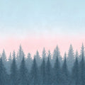 Mist Forest Mural Wallpaper — Dreamy Pastel Landscape Mural Wallpaper - room preview 02