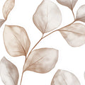 Minimalist Eucalyptus Leaf Mural Wallpaper — Modern Earth Tones Mural Wallpaper - room preview 02
