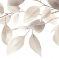 Minimalist Botanical Mural Wallpaper — Soft Beige Leaf Pattern Mural Wallpaper - room preview 02