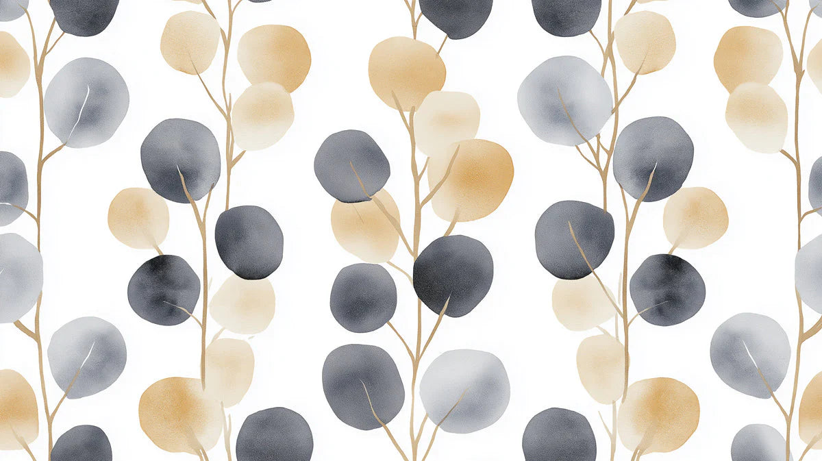 Watercolor Botanical Leaf Mural Wallpaper — Modern Neutral Design Mural Wallpaper - room preview 02