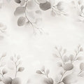Minimalist Eucalyptus Leaf Mural Wallpaper — Soft Gray Botanical Mural Wallpaper - room preview 02
