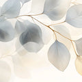 Watercolor Eucalyptus Mural Wallpaper — Soft Botanical Design Mural Wallpaper - room preview 02