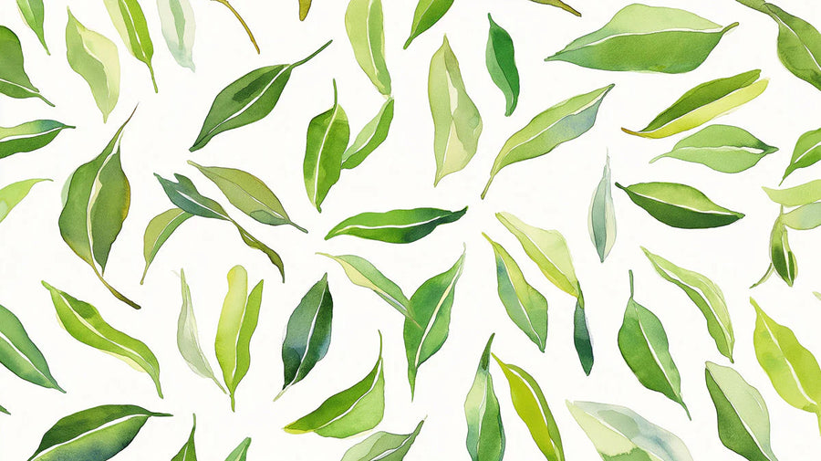 Botanical Wallpaper Mural – Leaf & Plant Wall Mural – Watercolor Leaf Pattern — Fresh Botanical Style printable artwork