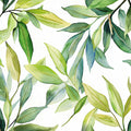 Watercolor Leaf Mural Wallpaper — Lush Botanical Design Mural Wallpaper - room preview 02
