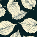 Stippled Leaf Botanical Mural Wallpaper in Charcoal and Cream Mural Wallpaper - room preview 02