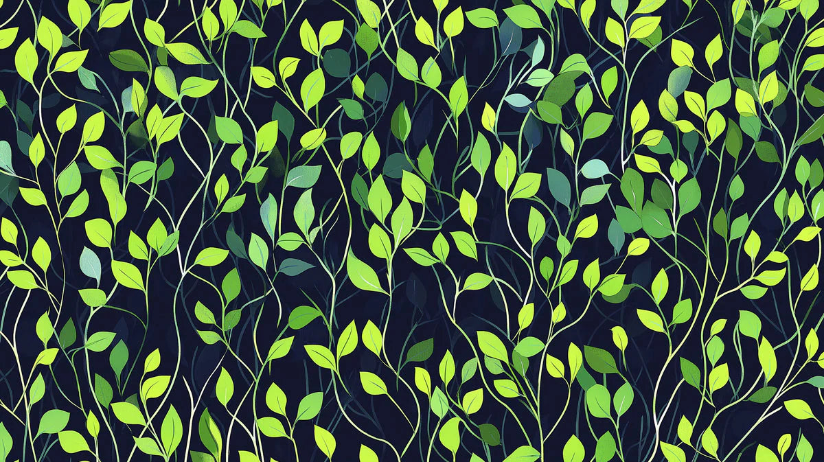 Neon Lime Vine Mural Wallpaper — Modern Botanical Feature Wall Mural Wallpaper - room preview 02