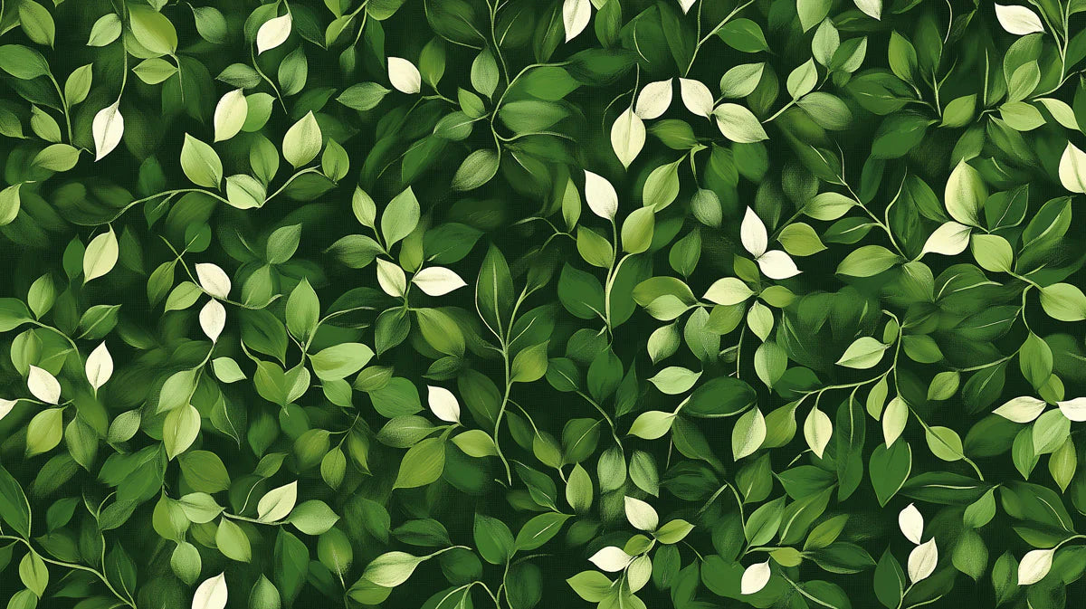 Lush Botanical Forest Leaves Mural Wallpaper — Dark Green Decor Mural Wallpaper - room preview 02